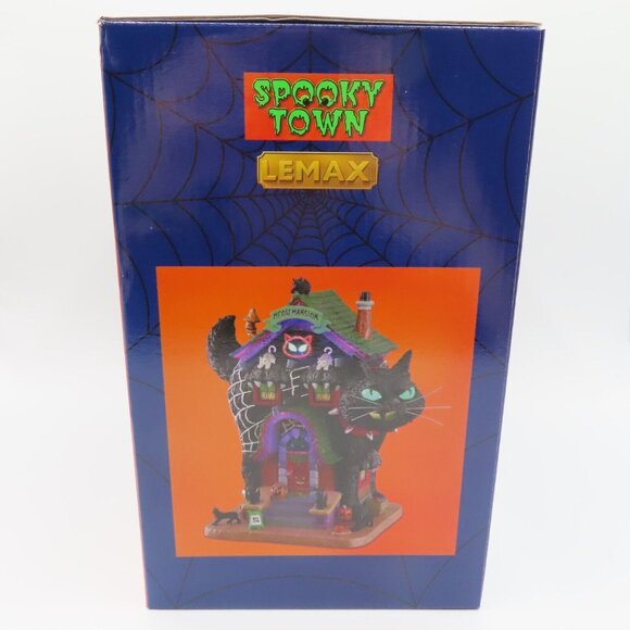 NEW Lemax Spooky Town Meow Mansion Black Cat House 15730 Halloween Decor 2021 - Picture 3 of 6